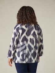 Live Unlimited Curve Geo Print Tie Neck Blouse - Изображение 6 из 8