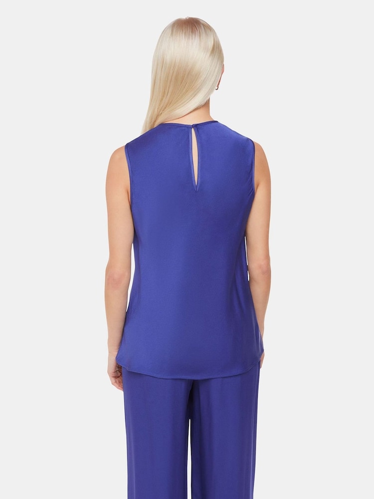 Whistles Petite Blue Clara Longline Tank - Image 2 of 5