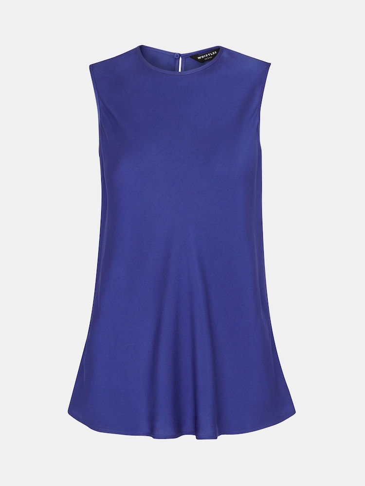 Whistles Petite Blue Clara Longline Tank - Image 5 of 5
