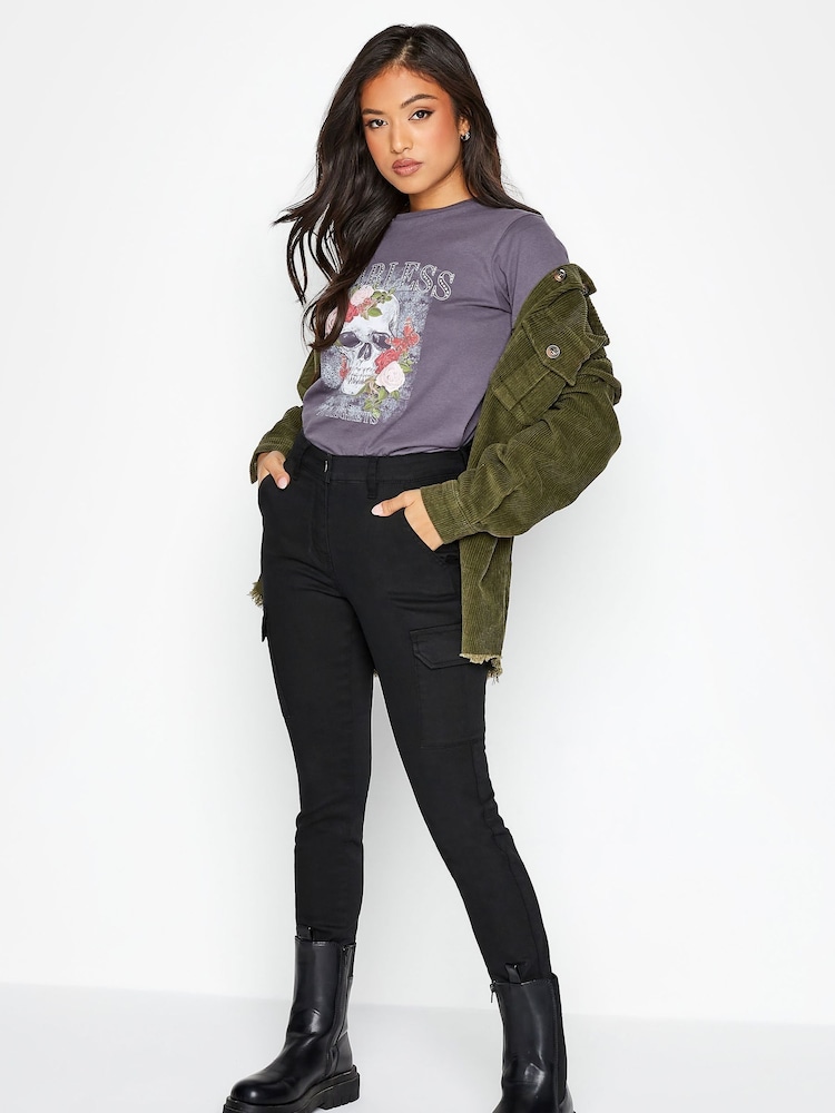 PixieGirl Petite Black Skinny Utility Cargo Trousers - Image 2 of 7