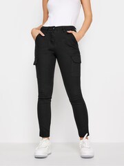 PixieGirl Petite Black Skinny Utility Cargo Trousers - Image 4 of 7