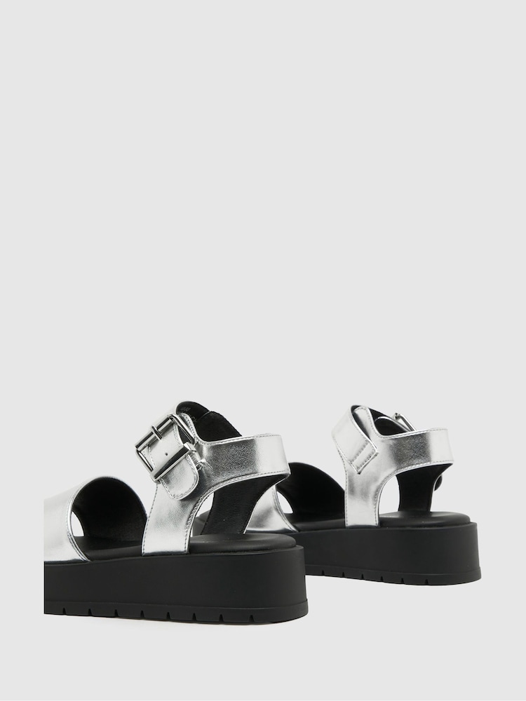 Zilver - Schuh Junior Trixie sandalen met dikke zool - Image 3 of 4