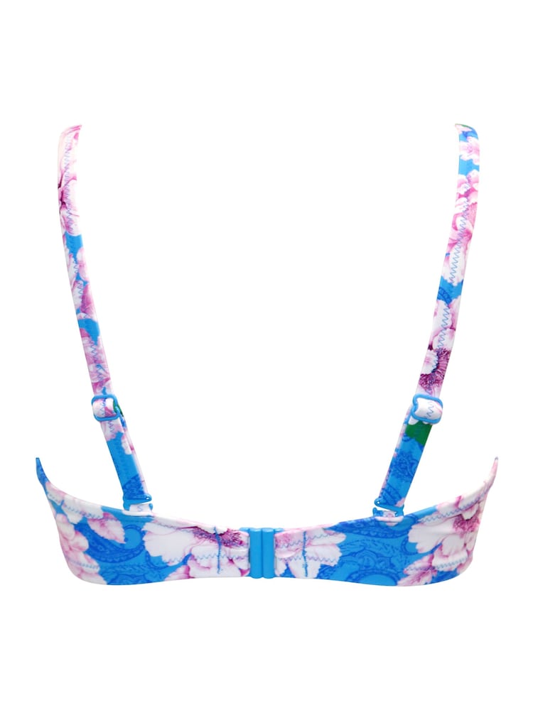 Pour Moi Blue Rosa Cova Padded Underwired Bikini Top - Image 4 of 4