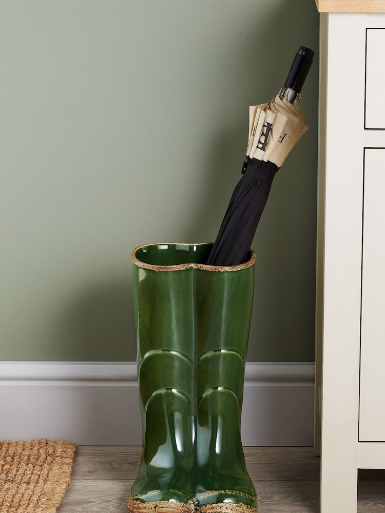 Green Wellington Boots Umbrella Stand - Image 1 of 2