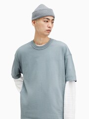 AllSaints Blue Isac Short Sleeve Crew T-Shirt - Image 1 of 9