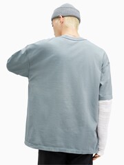 AllSaints Blue Isac Short Sleeve Crew T-Shirt - Image 2 of 9