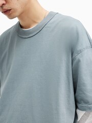 AllSaints Blue Isac Short Sleeve Crew T-Shirt - Image 3 of 9