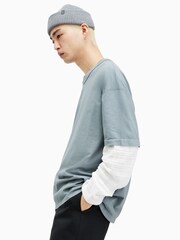 AllSaints Blue Isac Short Sleeve Crew T-Shirt - Image 8 of 9