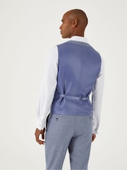 Skopes Blue Jodrell Marl Tweed Tailored Fit Suit Waistcoat - Image 2 of 5