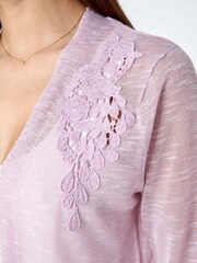 Roman Pink Lace Applique Knit Shrug - Image 5 of 5