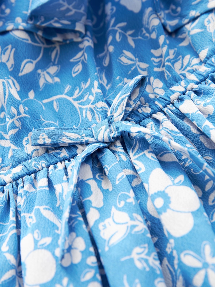 Blue Floral One Shoulder Dress (3-16yrs) - Image 7 of 7