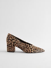 Animal Forever Comfort® Leather Point Toe Low Block Heels - Image 5 of 8