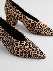 Animal Forever Comfort® Leather Point Toe Low Block Heels - Image 6 of 8