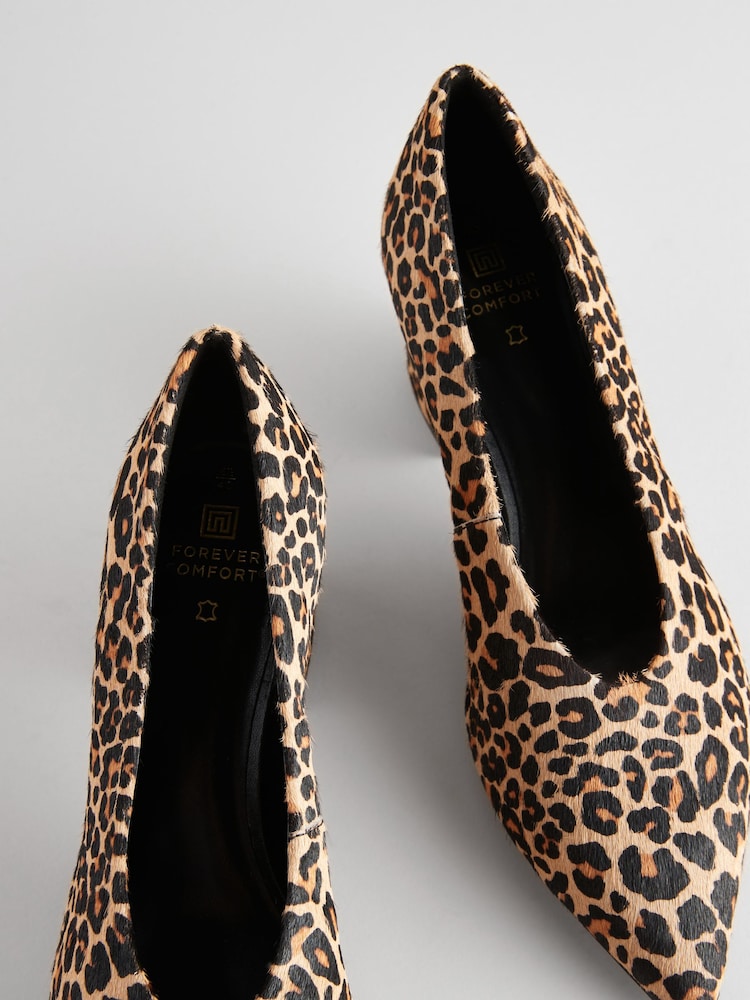 Animal Forever Comfort® Leather Point Toe Low Block Heels - Image 7 of 8