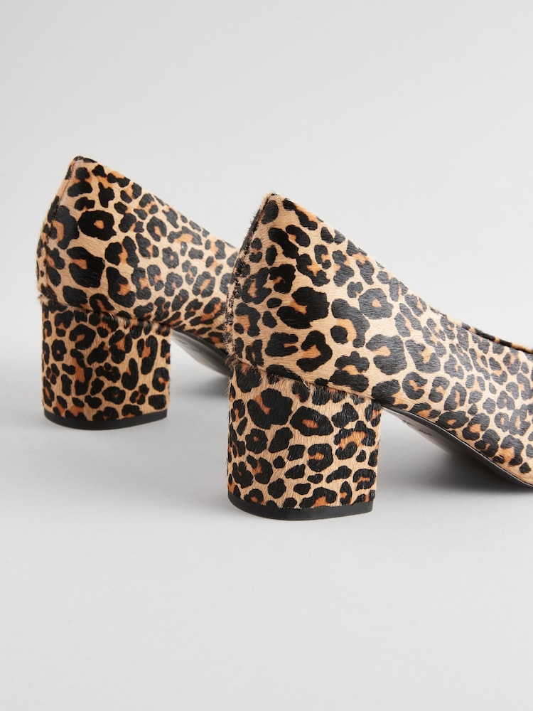 Animal Forever Comfort® Leather Point Toe Low Block Heels - Image 8 of 8