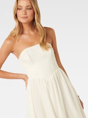 Forever New White Pure Linen Nova Strapless Midi Dress - Image 2 of 4