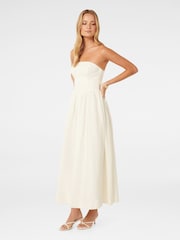Forever New White Pure Linen Nova Strapless Midi Dress - Image 3 of 4