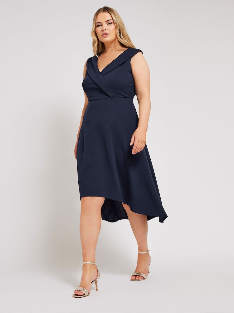 Yours Curve London Tuxedo Alto Bajo Dress - Imagen 1 de 6 Yours Curve London Tuxedo Alto Bajo Dress - Imagen 1 de 6
