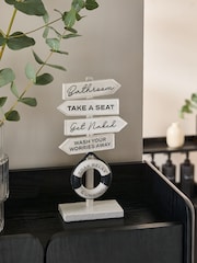 Monochrome Monochrome Slogan Ornaments Bathroom Sign - Image 1 of 4