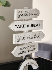 Monochrome Monochrome Slogan Ornaments Bathroom Sign - Image 2 of 4