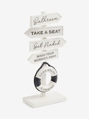 Monochrome Monochrome Slogan Ornaments Bathroom Sign - Image 3 of 4