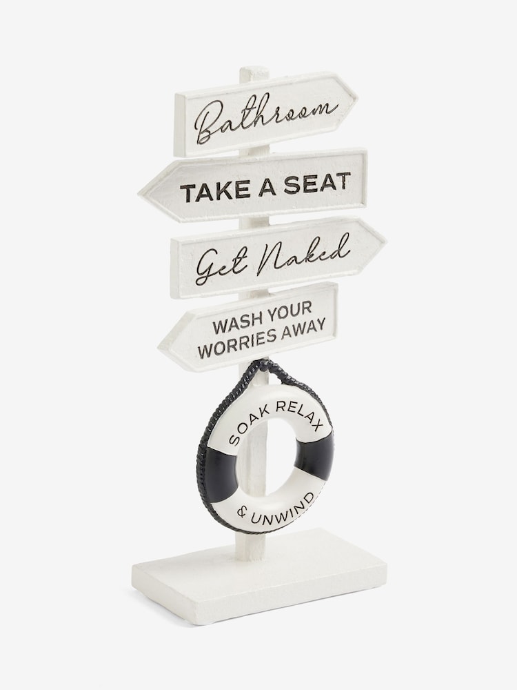 Monochrome Monochrome Slogan Ornaments Bathroom Sign - Image 3 of 4