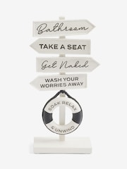 Monochrome Monochrome Slogan Ornaments Bathroom Sign - Image 4 of 4