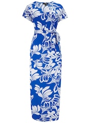 Pour Moi Blue Viscose Belted Beach Kaftan Dress - Image 3 of 4