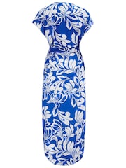 Pour Moi Blue Viscose Belted Beach Kaftan Dress - Image 4 of 4