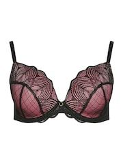 Yours Curve Black Suzie Mesh Lace Padded Bra - Image 5 of 5