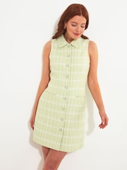 Joe Browns Green Collared Boucle Sleeveless Shift Dress - Image 2 of 6