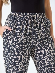 Roman Black Aztec Style Animal Print Pocket Trousers - Image 5 of 5