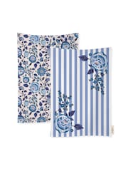 Cath Kidston Strawberry Garden Blue Tea 100% Cotton Towels Set Of 4 - Image 1 of 2