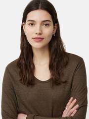 Jigsaw Brown Jigsaw Linen Eden Long Sleeve T-Shirt - Image 2 of 6