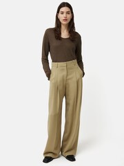 Jigsaw Brown Jigsaw Linen Eden Long Sleeve T-Shirt - Image 3 of 6