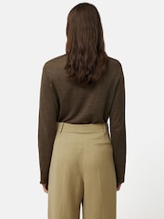 Jigsaw Brown Jigsaw Linen Eden Long Sleeve T-Shirt - Image 5 of 6