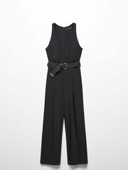 Mango Black Belt Long Jumpsuit - Image 6 of 7