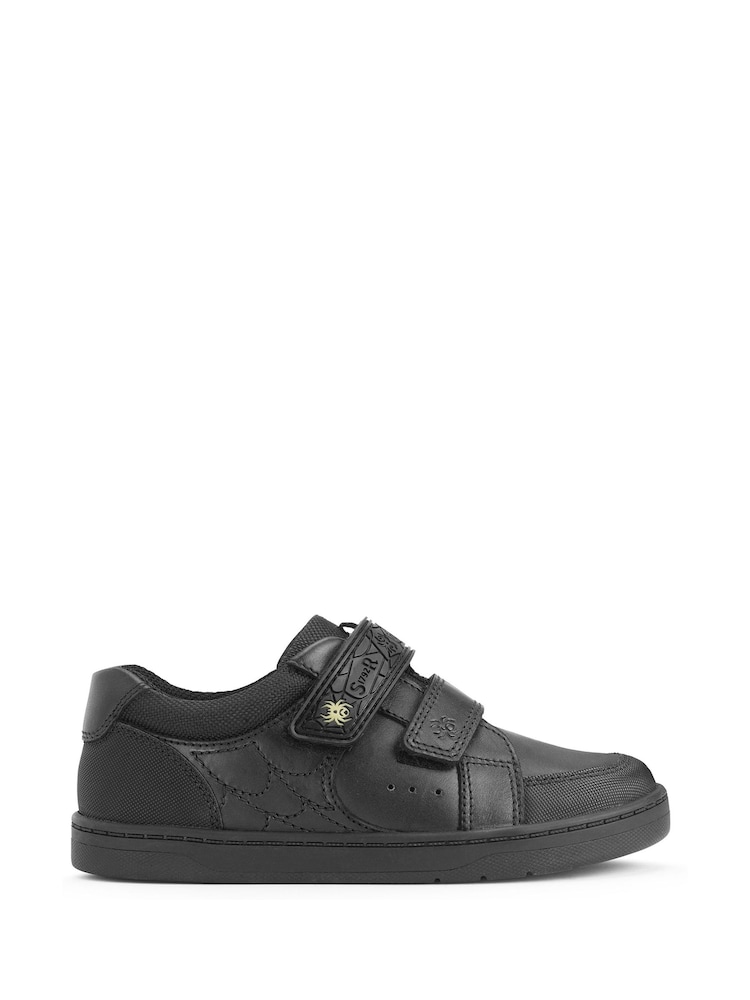 Start Rite Spider Web Leather Double Rip Tape School Black Shoes - Image 1 of 6
