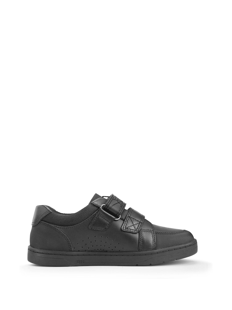 Start Rite Spider Web Leather Double Rip Tape School Black Shoes - Image 2 of 6