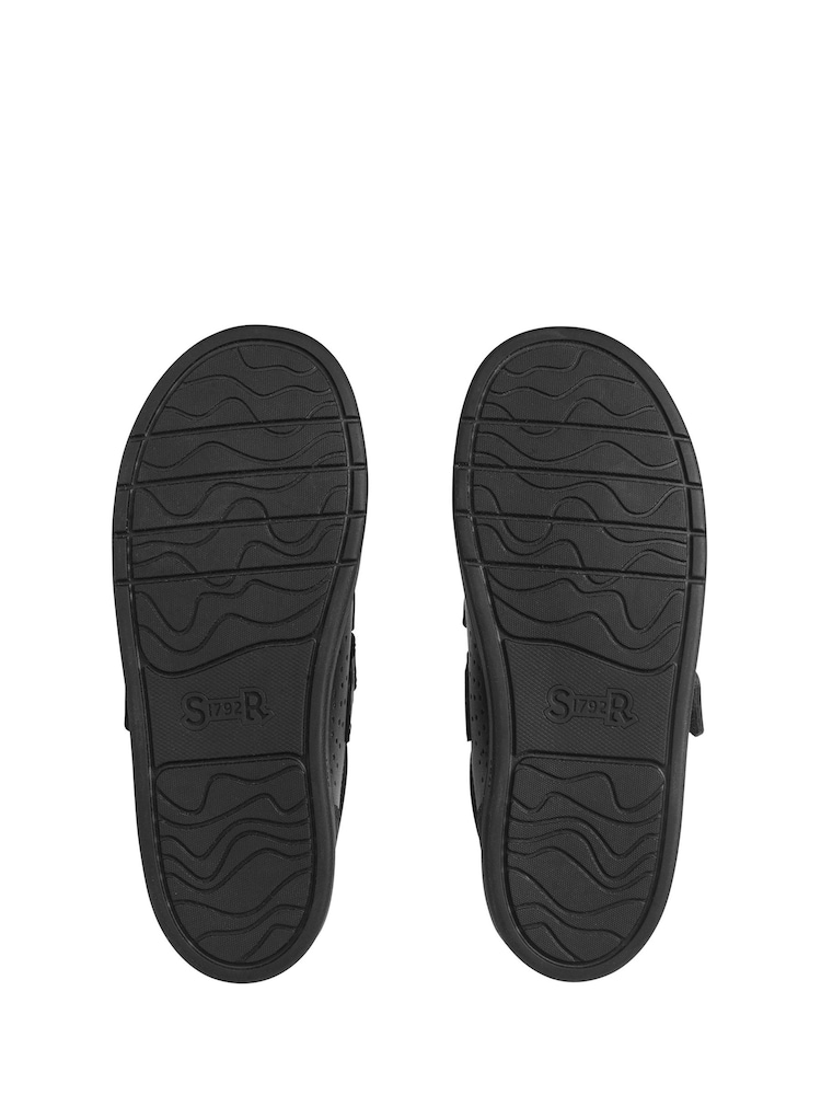 Start Rite Spider Web Leather Double Rip Tape School Black Shoes - Image 6 of 6