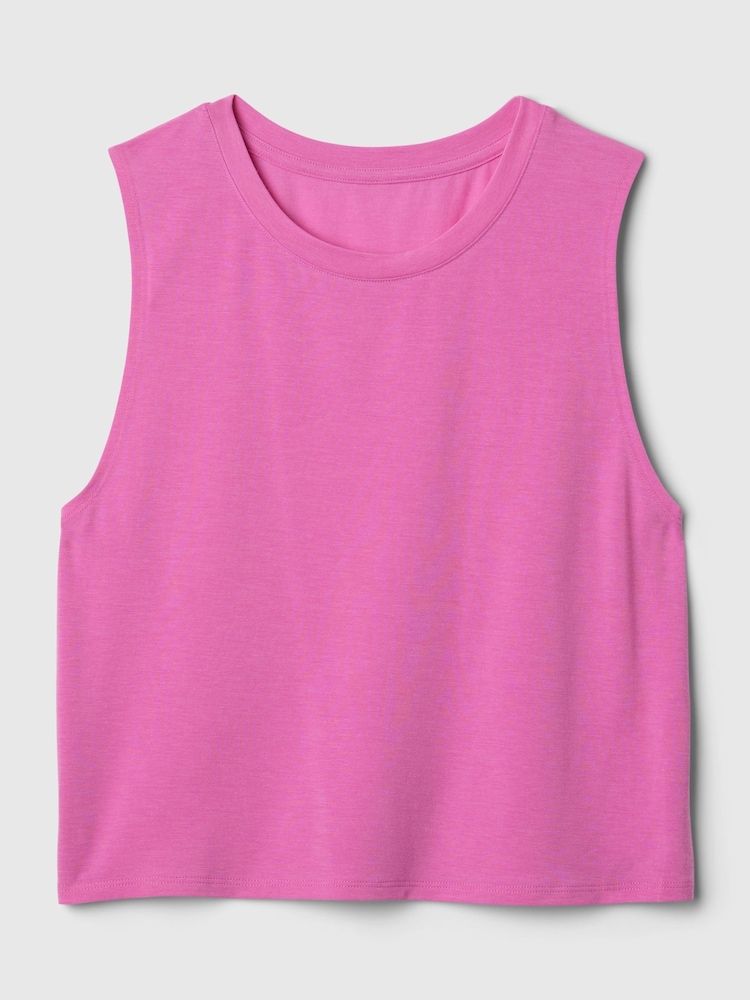 Gap Pink Breathe Cropped Sleeveless Muscle T-Shirt - Image 5 of 5