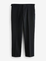Black Regular Fit Adjustable Tuxedo Trousers With Wool - Image 5 of 8