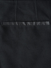 Black Regular Fit Adjustable Tuxedo Trousers With Wool - Image 8 of 8
