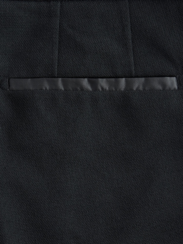 Black Regular Fit Adjustable Tuxedo Trousers With Wool - Image 8 of 8
