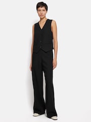 Jigsaw Black Hopsack Tailored Waistcoat - Image 3 of 7