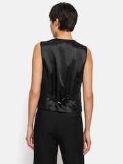 Jigsaw Black Hopsack Tailored Waistcoat - Image 5 of 7