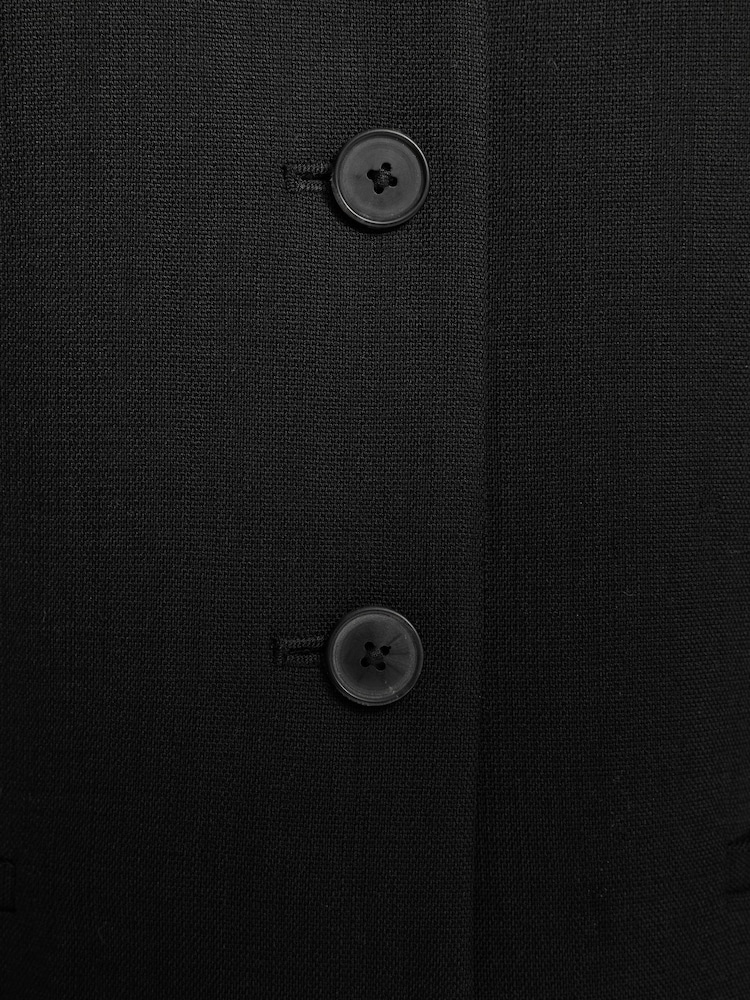 Jigsaw Black Hopsack Tailored Waistcoat - Image 7 of 7