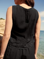Black Coord Embroidered Sleeveless Top - Image 4 of 6