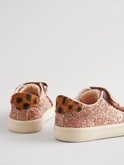 Rose Gold Glitter Wide Fit (G) Elastic Lace Trainers - Image 3 of 4