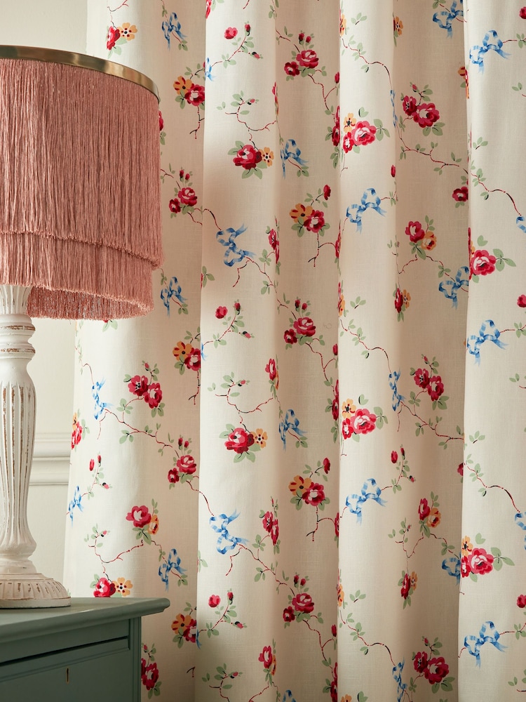 Cath Kidston Multi Rose And Bows Blackout Pencil Pleat Curtains - Image 2 of 2